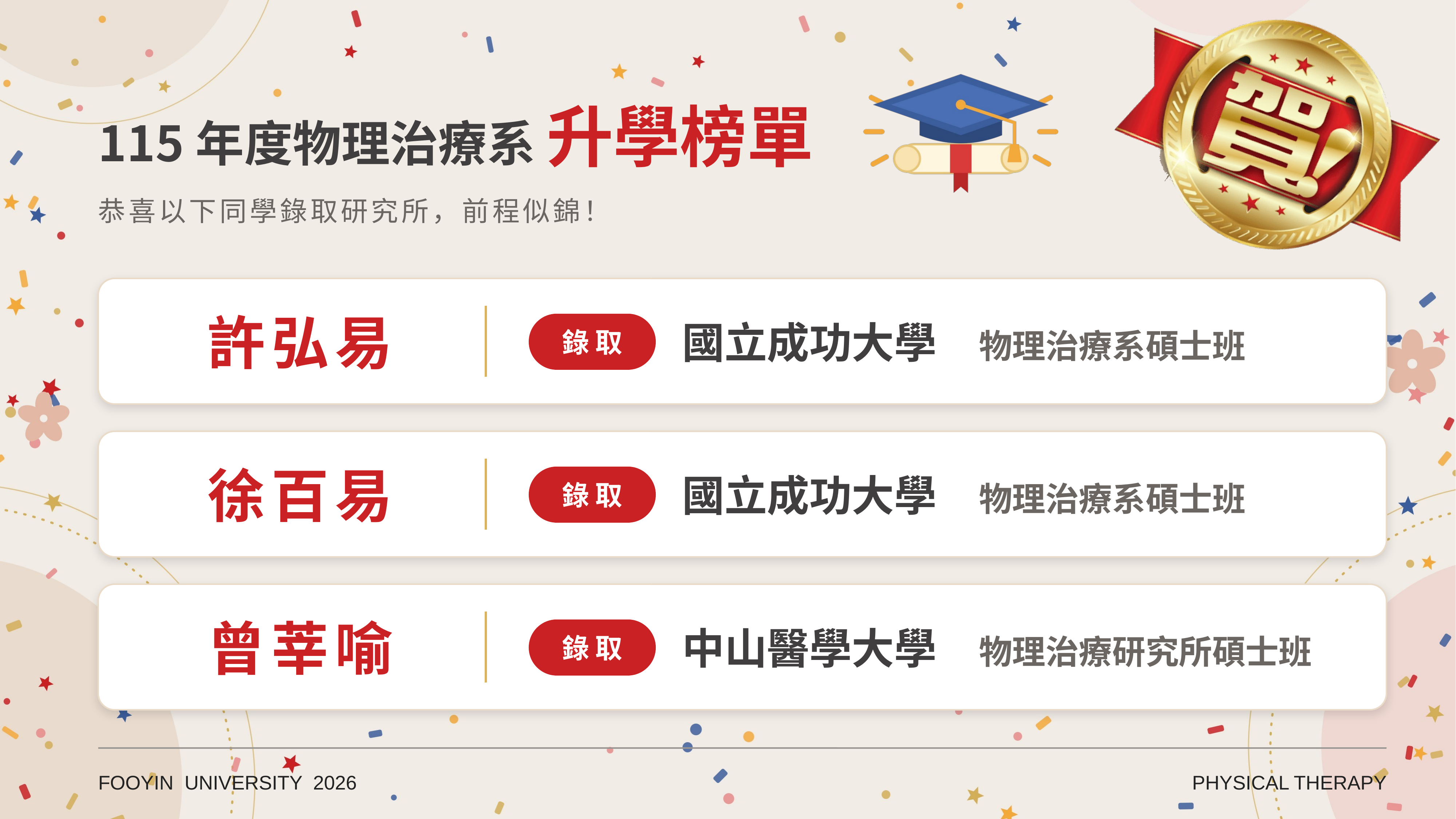 115年度升學榜單